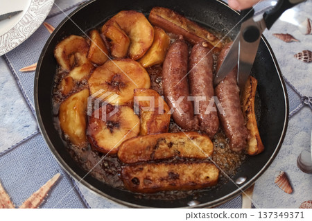 Traditional Catalan Sweet Butifarra Sausage Traditional Catalan Sweet Butifarra Sausage 137349371