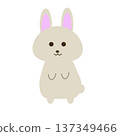 Cute simple rabbit character illustration 137349466