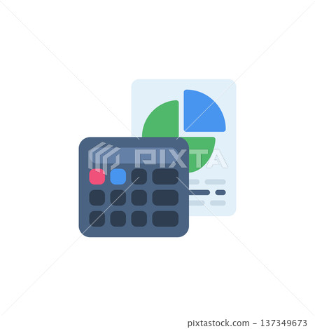 calculator vector icon. office and business icon flat style. perfect use for logo, presentation, website, and more. simple modern icon design color style 137349673