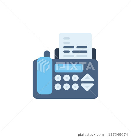 fax vector icon. office and business icon flat style. perfect use for logo, presentation, website, and more. simple modern icon design color style 137349674
