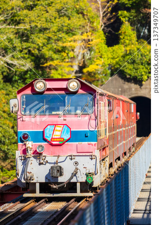 Oigawa Railway Ikawa Line Okuoikojo Station in autumn Oigawa Railway Ikawa Line Okuoikojo Station in autumn 137349707