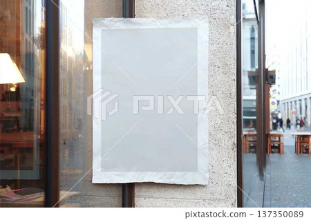 White wrinkled poster template. Glued paper mockup. Blank wheatpaste on textured wall. Empty street art sticker mock up. Clear urban glued advertising canvas. White wrinkled poster template. Glued paper mockup. Blank wheatpaste on textured wall. Empty street art sticker mock up. Clear urban glued advertising canvas. 137350089