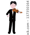 小提琴家插畫素材。 137350164