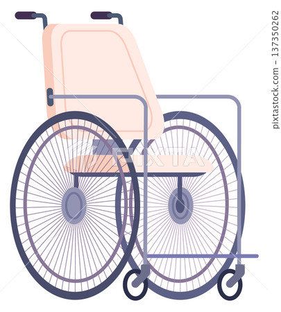 Wheelchair color icon. Disabled person wheel transport 137350262