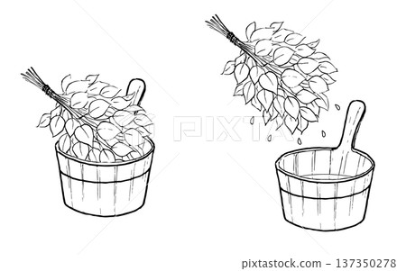 用模擬鋼筆繪製的維塔浸泡在桑拿浴缸中的插圖 用模擬鋼筆繪製的維塔浸泡在桑拿浴缸中的插圖 137350278