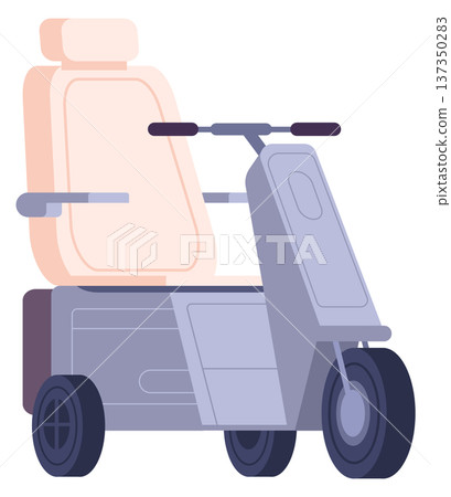 Scooter wheelchair. Disabled person vehicle color icon 137350283