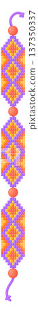 Ornate weave wristband with color beads and threads pattern Ornate weave wristband with color beads and threads pattern 137350337