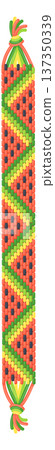 Watermelon pattern bracelet. Summer woven wristband icon Watermelon pattern bracelet. Summer woven wristband icon 137350339