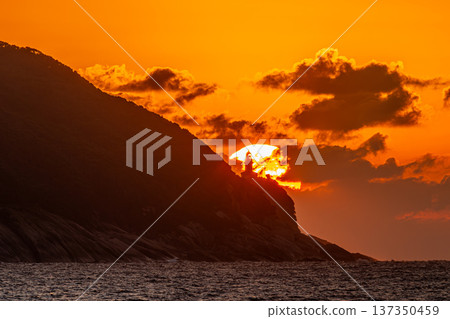 Yakushima Lighthouse and Sunset Yakushima Evening Scene (Autumn) 137350459