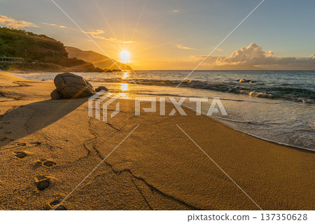 Nagata Inakahama Sea Turtle Spawning Site Yakushima Evening Scene (Autumn) Nagata Inakahama Sea Turtle Spawning Site Yakushima Evening Scene (Autumn) 137350628