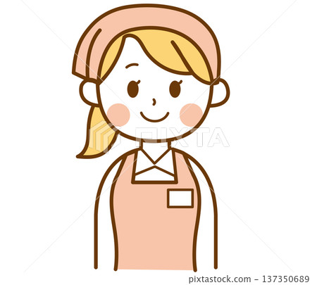 正面朝向觀眾的超市女店員插圖 正面朝向觀眾的超市女店員插圖 137350689