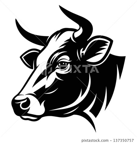Bull head logo strong bull mascot animal emblem vector design 137350757