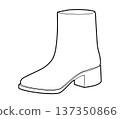 Block heel ankle boot women single line. Clean shaft boot for office commute and weekend walk. Technical fashion CAD  137350866