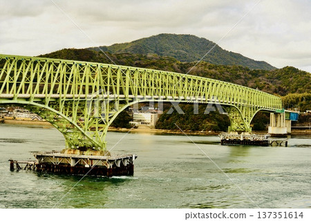Oshima Bridge at dusk in winter Oshima Bridge at dusk in winter 137351614