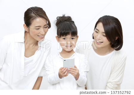 Smiling three-generation family portrait Smiling three-generation family portrait 137352792