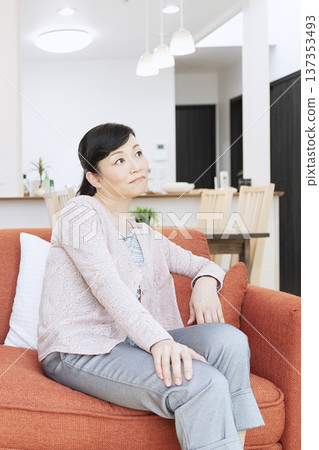 A woman relaxing on the sofa 137353493