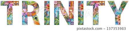 Female name Trinity. Vector decorative object Female name Trinity. Vector decorative object 137353983