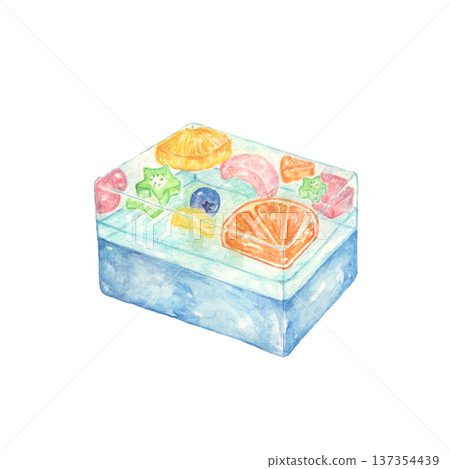 Fruit jelly watercolor 137354439