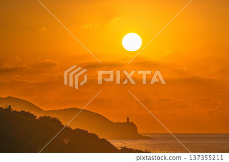 Yakushima Lighthouse and Sunset Yakushima Evening Scene (Winter) Yakushima Lighthouse and Sunset Yakushima Evening Scene (Winter) 137355211