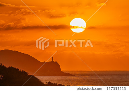 Yakushima Lighthouse and Sunset Yakushima Evening Scene (Winter) Yakushima Lighthouse and Sunset Yakushima Evening Scene (Winter) 137355213
