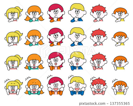 家庭插畫集－各種表情 137355365