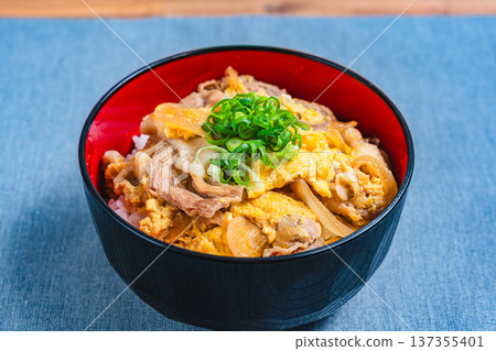 Tanindon: Japanese-style rice bowl with pork and eggs Tanindon: Japanese-style rice bowl with pork and eggs 137355401
