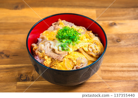 Tanindon: Japanese-style rice bowl with pork and eggs Tanindon: Japanese-style rice bowl with pork and eggs 137355440