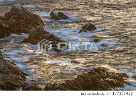 Yakushima fishing spot: Evening view of Shise Coast (winter) 137355488