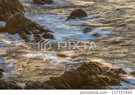 Yakushima fishing spot: Evening view of Shise Coast (winter) 137355489