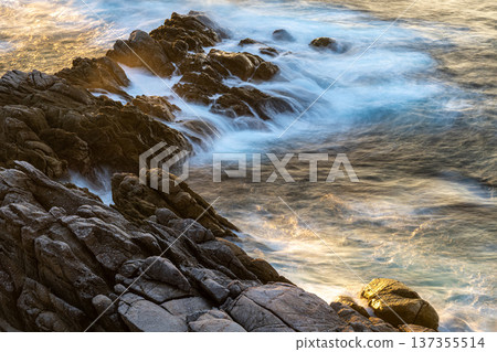 Yakushima fishing spot: Evening view of Shise Coast (winter) Yakushima fishing spot: Evening view of Shise Coast (winter) 137355514