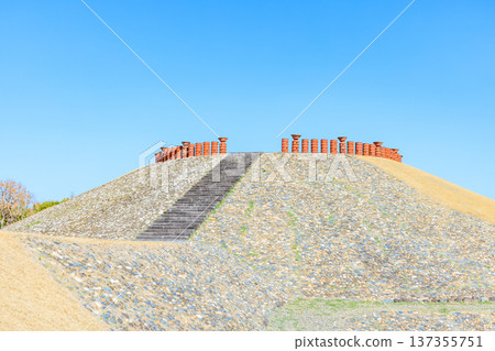 冬天的龜塚古墳，大分縣大分市 137355751