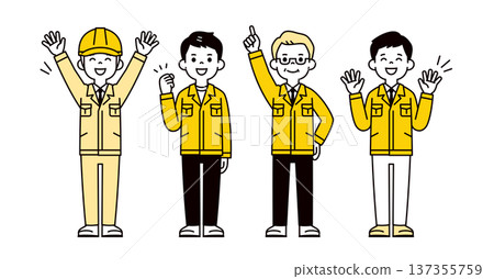 一組全身向量插圖,描繪了多名身著工作服的男性員工和工人充滿活力地擺出各種姿勢。 一組全身向量插圖,描繪了多名身著工作服的男性員工和工人充滿活力地擺出各種姿勢。 137355759