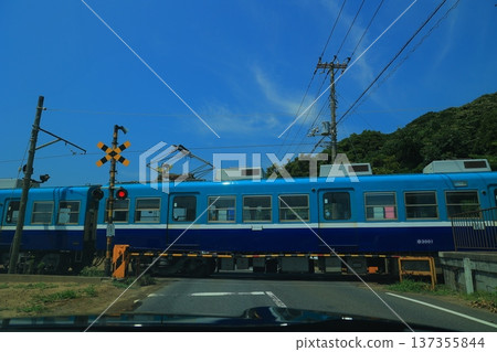 A train running under the blue sky A train running under the blue sky 137355844