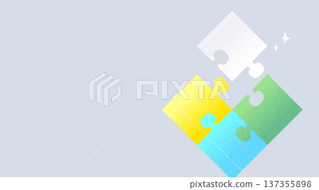 Background material of the image of a completed jigsaw puzzle Background material of the image of a completed jigsaw puzzle 137355898