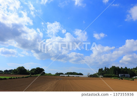 與刷新的藍天的鄉下風景 與刷新的藍天的鄉下風景 137355936