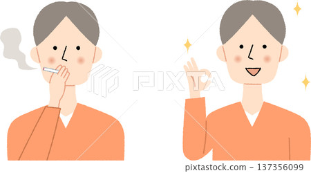 一個正在抽煙的男人和一個已經戒菸的男人 137356099