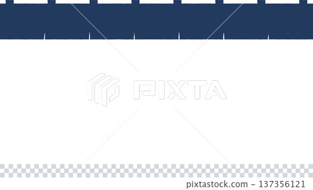 日式藏藍色布幕搭配格紋背景框。非常適合用於日式餐廳、節日慶典和新年促銷活動的橫幅和公告。 137356121