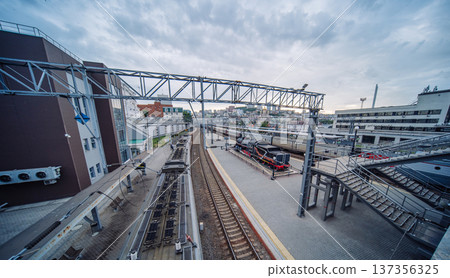 Vladivostok railway station on a cloudy day. Vladivostok railway station on a cloudy day. 137356325