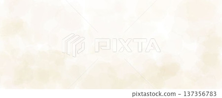 Soft beige watercolor effect background. Light ecru watercolour gradient texture. Cream blurred paint splashes wallpaper for birthday or wedding design. Vector feminine pale ivory marble backdrop 137356783