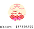 Mother's Day Carnation Illustration Set - Flowers to Express Gratitude_Circle_Ribbon 137356855