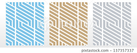 Set of abstract geometric patterns. Seamless vector backgrounds. Colored ornaments Graphic modern patterns Simple lattice graphic design Set of abstract geometric patterns. Seamless vector backgrounds. Colored ornaments Graphic modern patterns Simple lattice graphic design 137357337