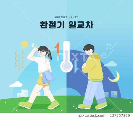 Various Climate Weather Conditions Illustration  137357869