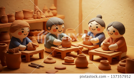 The warmth of clay dolls and family pottery 137357952
