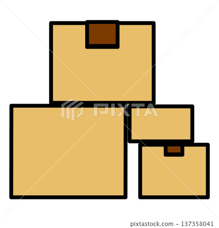 Illustration of multiple stacked cardboard boxes Illustration of multiple stacked cardboard boxes 137358041