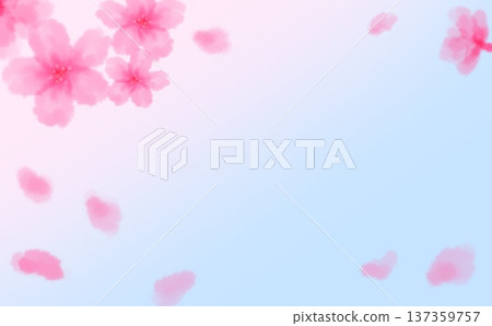 Watercolor style cherry blossom background material 03 Watercolor style cherry blossom background material 03 137359757