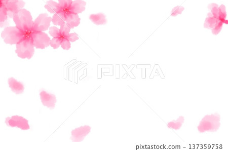 水彩風格櫻花背景素材 04 水彩風格櫻花背景素材 04 137359758