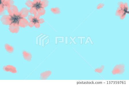 Watercolor style cherry blossom background material 07 137359761