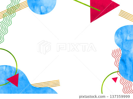 Geometric pattern watercolor frame 137359999
