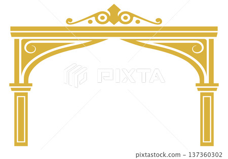Antique style arched heading design Antique style arched heading design 137360302
