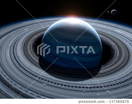 Ringed Gas Giant Planet with Orbital Structures 137360878